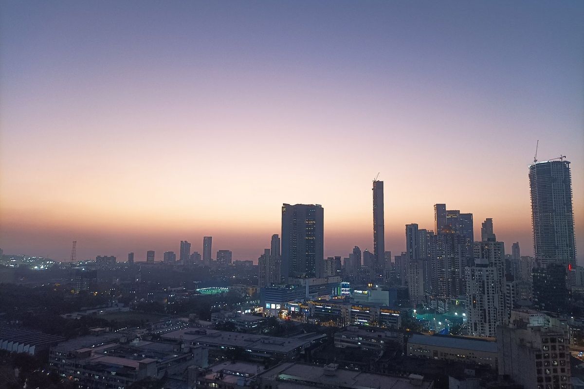 Mumbai city skyline at twilight